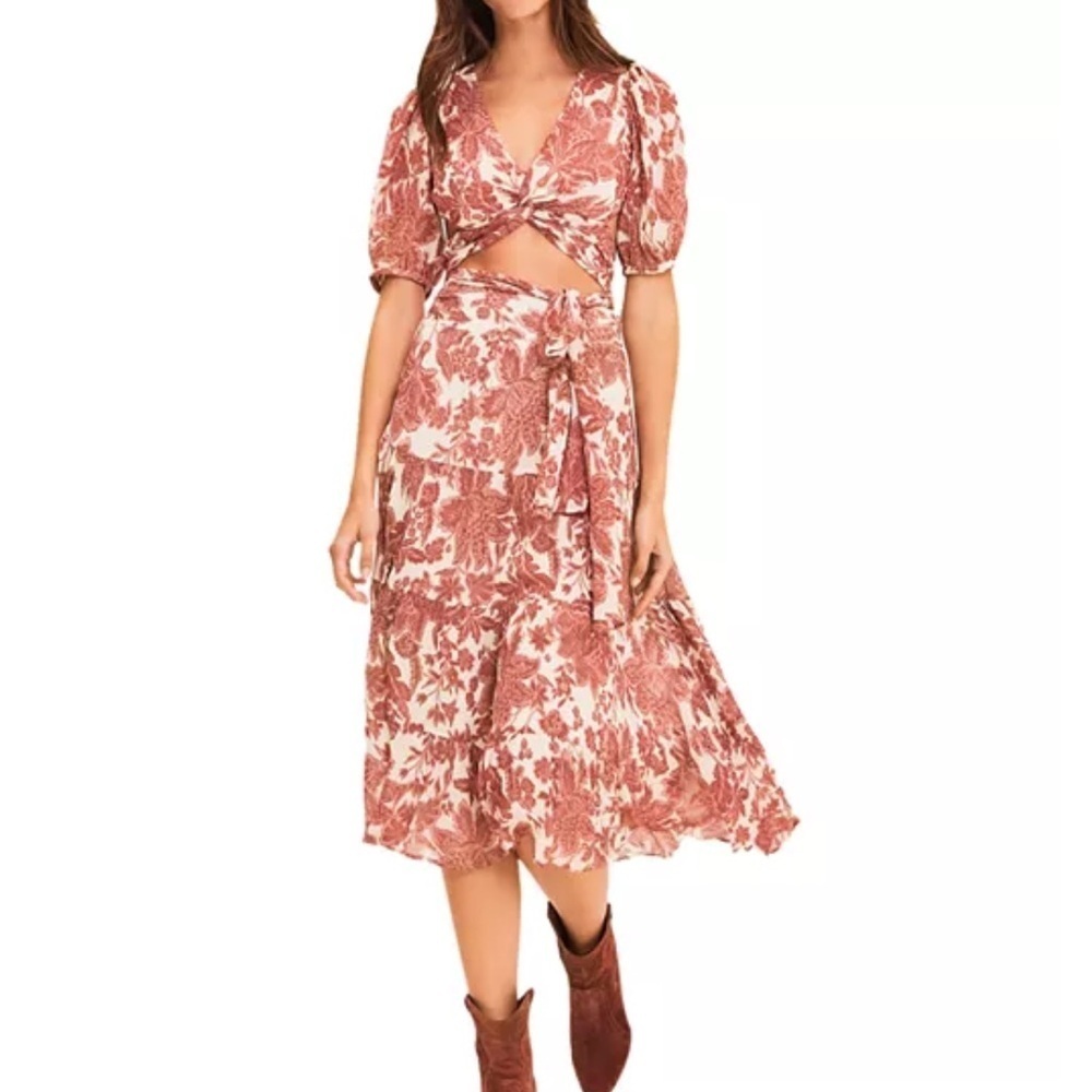 Ba&sh wonder floral print midi skirt